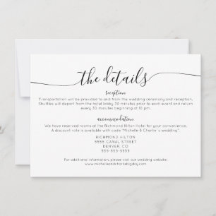 Invitación Detalles de Boda Elegantes Minimalistas Simples