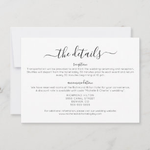 Invitación Detalles de Boda Elegantes Minimalistas Simples