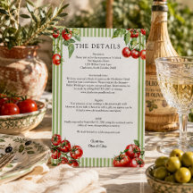 Detalles de Boda Elegantes Rojo y Verde Pomodori