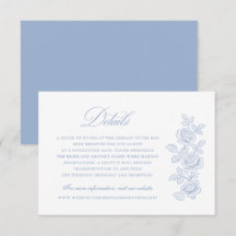Detalles de Boda Elegantes Vintage Florales Azul P