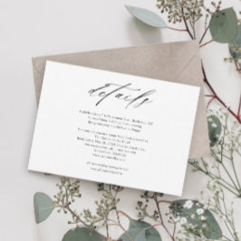 Invitación Detalles de Boda en Blanco y Negro Modernos - Sobr