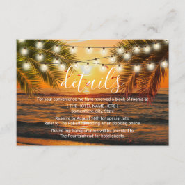 Invitación Detalles de Boda en la Playa al Atardecer de Veran