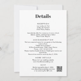 Invitación Detalles de Boda en París Adjuntos