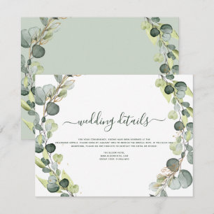 Invitación Detalles de Boda Eucalipto Suculenta Verde