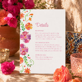 Invitación Detalles de Boda Fiesta Floral Mexicana Colorida