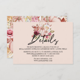 Invitación Detalles de Boda Floral de Calabaza de Otoño