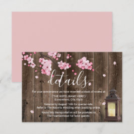 Invitación Detalles de Boda Floral Rosa de Linterna Vintage