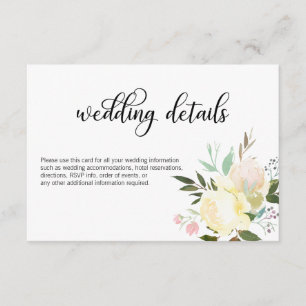 Invitación Detalles de boda florales con acuarela rosa beige