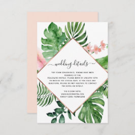 Invitación Detalles de boda geométrica acuarela de palmera tr