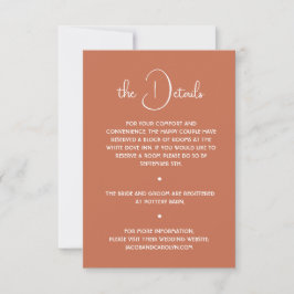 Invitación Detalles de Boda Mínima Terracota del Desierto Boh