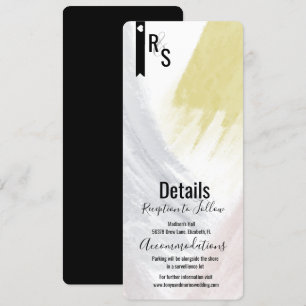 Invitación Detalles de Boda Modernos Abstractos Mostaza Rubor