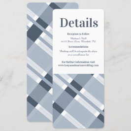 Invitación Detalles de Boda Modernos de Cuadros Azules Polvor