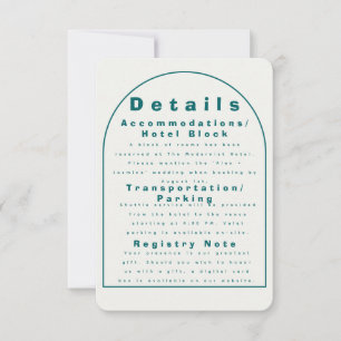 Invitación Detalles de Boda Modernos y Artesanales en Verde T