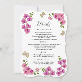 Invitación Detalles de Boda Orquídeas Moradas Elegantes Delic