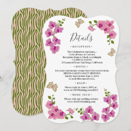 Invitación Detalles de Boda Orquídeas Moradas Elegantes Delic