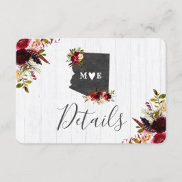 Invitación Detalles de Boda Rústica en Destino de Arizona Sta