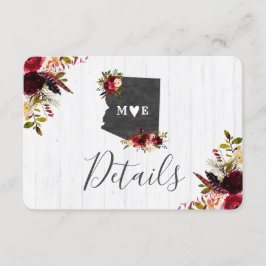 Invitación Detalles de Boda Rústica en Destino en Arizona