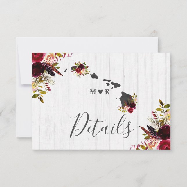 Invitación Detalles de Boda Rústica en el Destino del Estado  (Anverso)