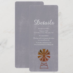 Invitación Detalles de Boda Rústica Molino de Viento Granja M