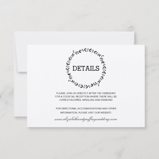 Invitación Detalles de Boda Rústicos Kraft Corona Elegante (Anverso)