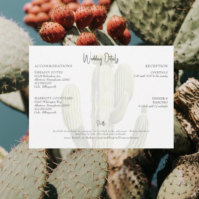 Invitación Detalles de Boda Tropical de Cactus Moderno (Subido por el creador)