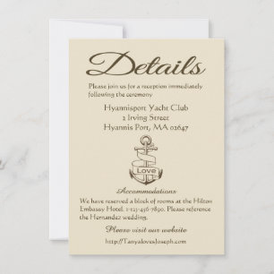 Invitación Detalles de Bodas Ancla de Tan Marino