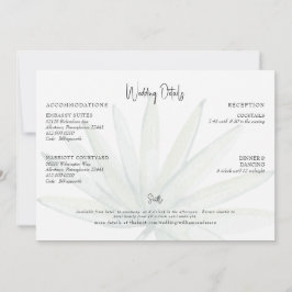 Invitación Detalles de bodas de playa de follaje tropical