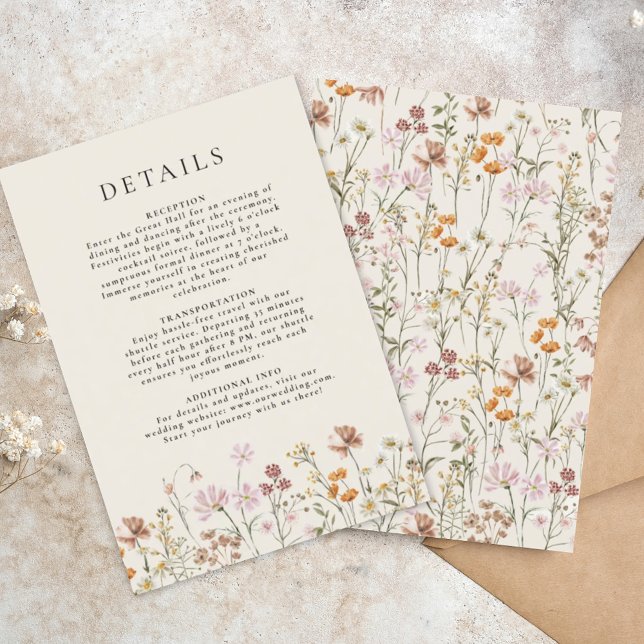 Invitación Detalles de Boho Wildflower Beige Garden Wedding (Subido por el creador)