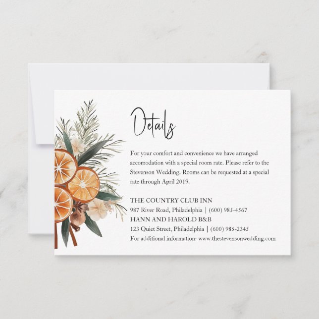 Invitación Detalles de Boho winter Wedding (Anverso)