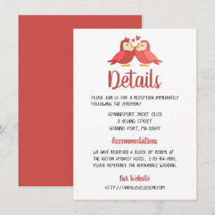 Invitación Detalles de Direcciones de Boda en Rojo Borgoña Pa
