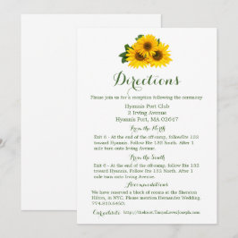 Invitación Detalles de direcciones florales Girasol amarillo 