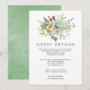 Invitación Detalles de invitado de boda con acuarela de salvi