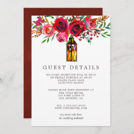 Invitación Detalles de invitado de Boda floral acuarela