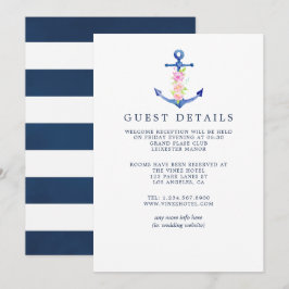 Invitación Detalles de Invitados de Boda con Tema Náutico Acu