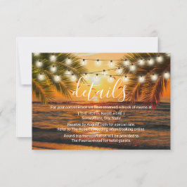 Invitación Detalles de la boda de la playa del verano tropica