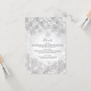 Invitación Detalles de la boda del invierno de copos de nieve
