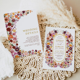 Invitación Detalles de la boda del jardín de flores silvestre