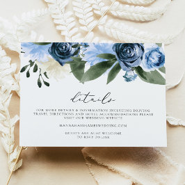 Invitación Detalles de la boda del Jardín Floral Azul de MILE