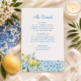 Invitación Detalles de la Boda del Limón de la Costa Amalfita