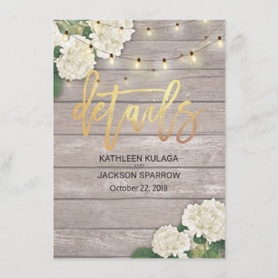 Invitación Detalles de la boda hortensia Luz de cadena de flo