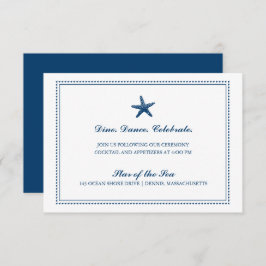 Invitación Detalles de la Boda Navy Blue Graceful Starfish