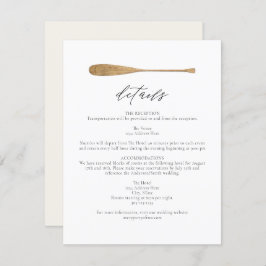 Invitación Detalles de la boda por temas del lago Mínimalista