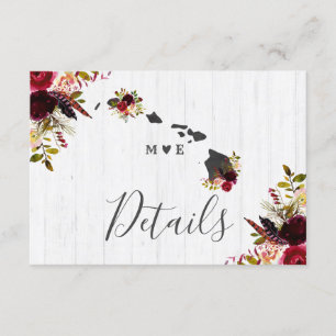 Invitación Detalles de la Boda Rústica en el Destino del Esta