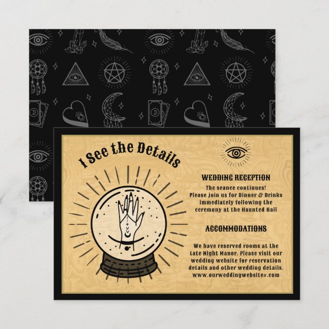 Invitación Detalles de la bola de cristal de la placa de espí (Anverso / Reverso)