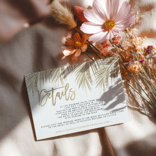 Invitación Detalles de la elegante boda de la flauta palmera 