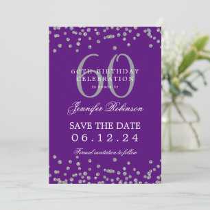 Invitación Detalles de la fecha de guardado de cumpleaños 60 