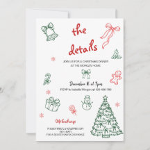 Detalles de la Fiesta de Navidad Dibujados a Mano