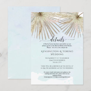 Invitación Detalles de la Jungla Bohemio Palma Follaje Azul C