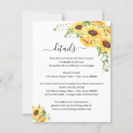 Invitación Detalles de la Moda del Sunflower Floral Boho inse