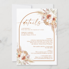 Invitación Detalles de la moderna Pampas Grass Boho Terracott